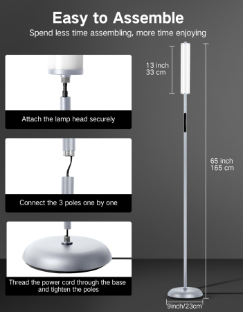 AM312 - Lampadar de podea RGBICW Smart LED, Gri [4]