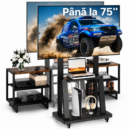 Suporturi TV - AM318 - Suport TV pentru Televizor 32-75 Inch si 2 comode