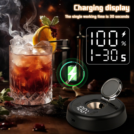 Afumator Cocktail Electric cu LED, Cocktail Smoker Kit cu 6 Tipuri Rumegus Natural [4]