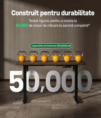 Cadru Birou Reglabil Electric Dual Motor, 150Kg, 2 Memorii, Inaltime 71-118cm, Latime Ajustabila 100-145cm [4]