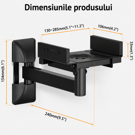 Set 2 x Suporturi universale de perete pentru Boxe Audio [3]
