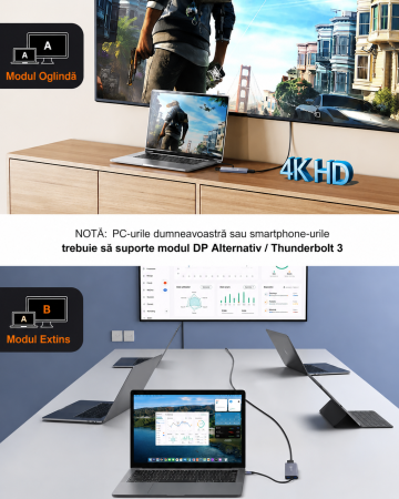 Set Hub USB-C 6-in-1 NOVOO® R6 PD + Hub USB 3.0 [5]