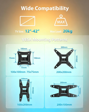 Pachet Suport TV de Perete PERLESMITH® cu Lumina LED + Cutter [1]