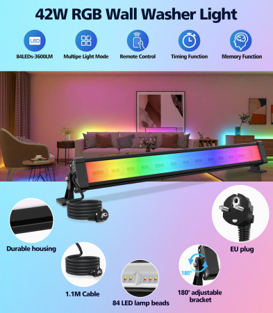 AM341 - Set Proiector LED Liniar RGB 44 cm [1]
