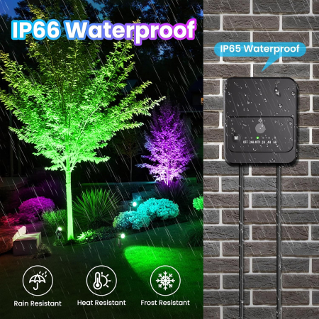 Set 8 Spoturi LED RGB Exterior, 100 lm/Spot, Cablu 23 m, Telecomanda, IP66 + Cutter [6]