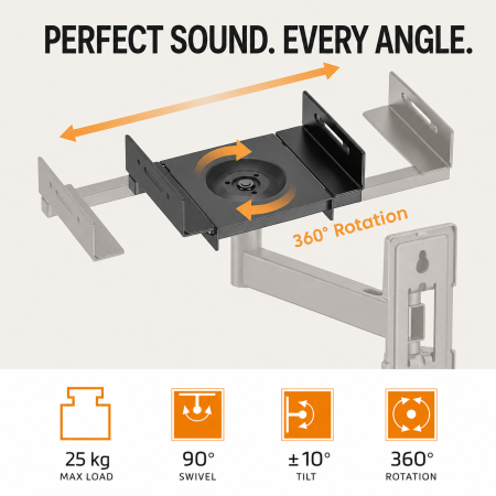 Set 2 Suporturi Boxe Perete, 25 kg/Suport, Rotatie 360°, Reglabile + Cutter 130 mm [1]
