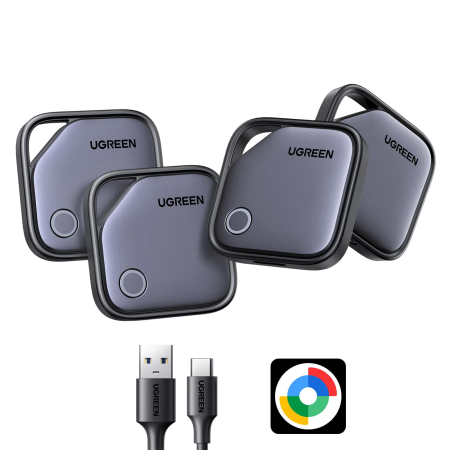 Casa & Birou - Set 4 Trackere Bluetooth Android, Google Find Hub, USB-C, Autonomie pana la 12 Luni