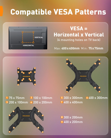 Suport TV 25-65 inch LED RGB, Brat Articulat, VESA 400x400, 45 kg + Cutter [2]