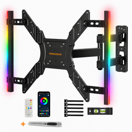 Accesorii TV & Monitoare - Suport TV 25-65 inch LED RGB, Brat Articulat, VESA 400x400, 45 kg + Cutter