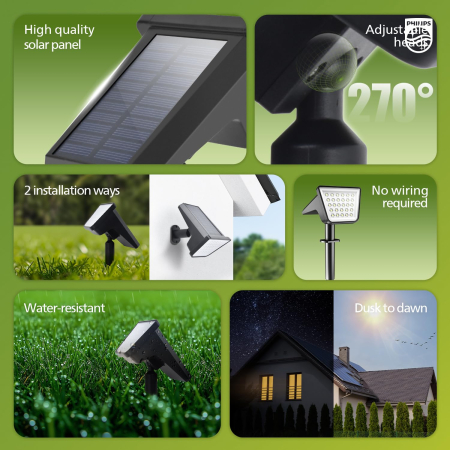 Set 4 Lampi Solare LED Exterior, 28 LED, 1200 mAh, Montaj 2 in 1 + Cutter 130 mm [1]