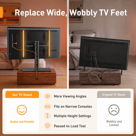 Suport TV Masa 24-60 inch, LED RGB, Rotire ±50°, VESA 400x400, 45 kg + Cutter [3]