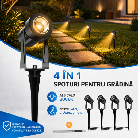 Toate produsele - Set 4 lampi LED gradina exterior
