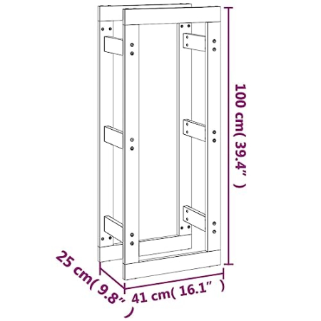 Suport pentru lemne de foc 41 x 25 x 100 cm [1]