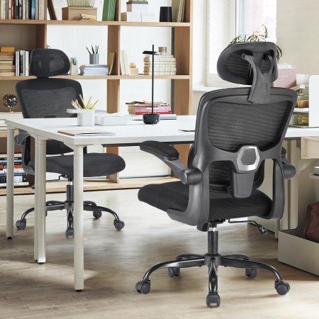 Scaun ergonomic de birou negru [7]