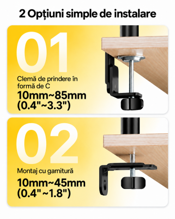 Suport 4 Monitoare 17-32 inch, 10 kg/Brat, VESA, Rotire 360° [5]