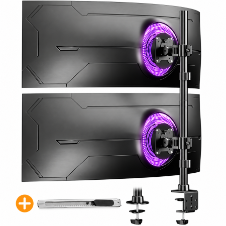 Accesorii Monitoare - Suport 2 Monitoare 17-49 inch, Vertical, 20 kg/Brat, VESA