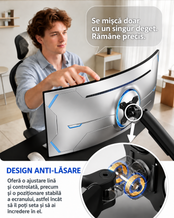 Suport Monitor 13-49 inch, UltraWide, 17 kg, VESA, Brat Reglabil [2]