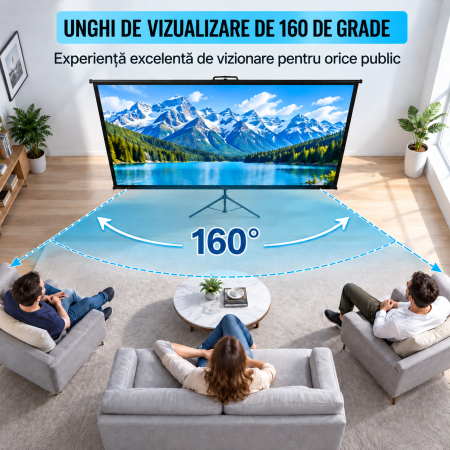 Ecran Proiectie 100 inch 16:9, 227x127 cm, Trepied 200-250 cm [1]