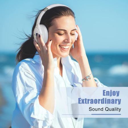 Casti Bluetooth Over-Ear BERIBES® Wireless cu Autonomie de pana la 65 Ore, 6 Moduri EQ, Sunet HiFi Stereo, Bass Profund, Microfon Incorporat, Bluetooth 5.3, Pliabile, Compatibile cu Telefon, iPad, Laptop, PC, Alb [6]