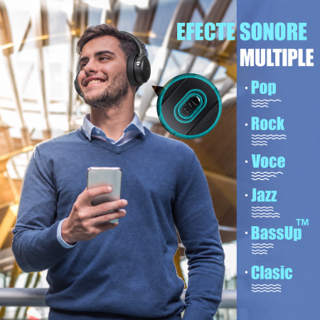 Casti Bluetooth Over-Ear Beribes, 65 Ore Autonomie, 6 Moduri EQ, Bluetooth 5.3, Microfon Integrat, Conectivitate 3.5 mm. [5]