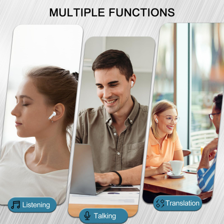 Casti Translator AI 2026 3 in 1, Traducere Vocala 164 Limbi, Bluetooth 5.4, 6 Moduri Traducere, AI Chat, Display LED, 42H Autonomie, IPX7, iOS Android Windows [7]