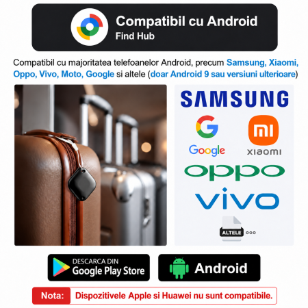 Set 4 Smart Tag Android, Tracker Bluetooth Google Find Hub, IP67 [5]