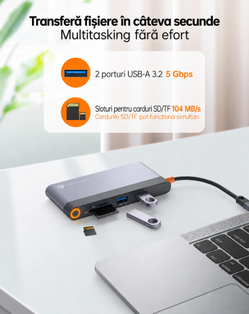 Docking Station USB-C 8-in-1, Dual HDMI 4K, USB 3.2, PD 100W [4]