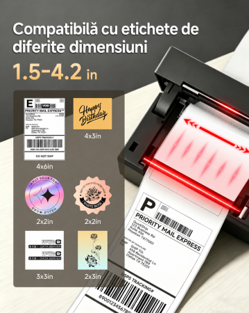 Imprimanta Termica AWB 4x6, Bluetooth, USB, 203 DPI, 180 mm/s [2]