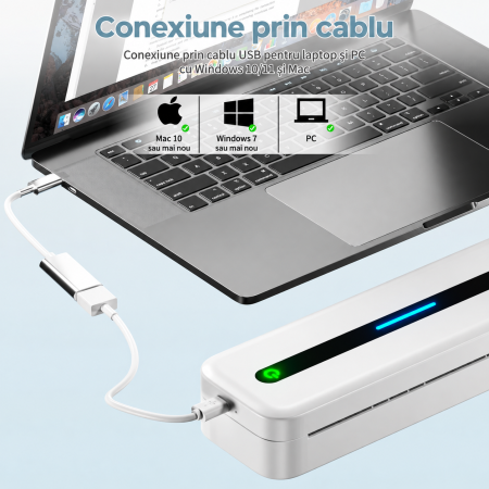 Phomemo M832 – Imprimanta portabila wireless A4, autocolante si etichete, alb. [3]