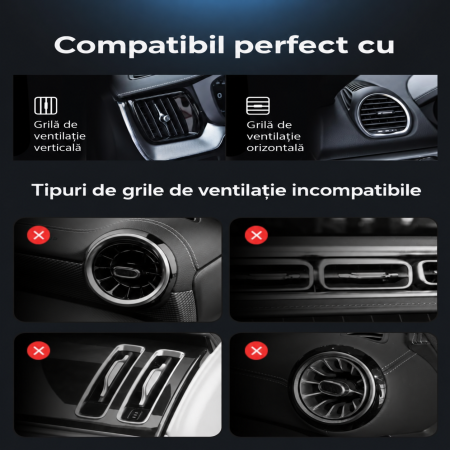 Incarcator auto wireless LISEN® IQ 2 – MagSafe 15W, rotire 360°, negru. [6]