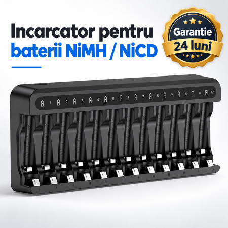 Toate produsele - Incarcator Inteligent 12 Acumulatori AA/AAA, Ni-MH, USB 5V