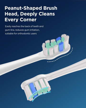 Periuta de dinti electrica sonica YTEATH PRO® pentru adulti si copii cu 5 moduri de curatare si 3 niveluri de intensitate, pana la 50000 vibratii pe minut, temporizator 2 minute, incarcare wireless, 8 capete incluse, cutie de calatorie, alba [3]