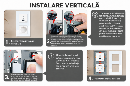 AM299 - Priza Duala cu Incarcare Rapida 65W GaN, 2x USB-C + USB-A, Schuko 16A, Rama Sticla, Alb, Fast Charge Laptop si Telefon [6]