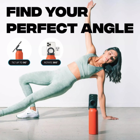 Sticla Termos cu Magnet AdyMel® suport pentru telefon, izolatie termoizolanta dubla, sala de fitness, deplasari, concedii, serviciu, soferi, Portocaliu [1]