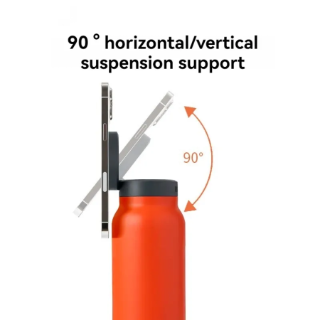 Sticla Termos cu Magnet AdyMel® suport pentru telefon, izolatie termoizolanta dubla, sala de fitness, deplasari, concedii, serviciu, soferi, Portocaliu [7]