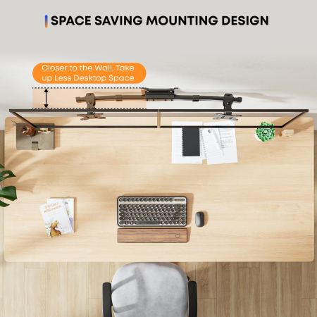 Suport 2 Monitoare 13–27 Inch pentru perete 10 kg/Brat, VESA 75/100, Reglabil, Rotire 180°, Inclinare, Adaptor Dual pentru brat monitor, Transforma Suportul Single in Dual, Negru [1]