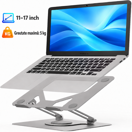 Accesorii PC, Laptop, Tablete & Telefoane - Suport Laptop 11-17 inch, Rotativ 360°, Reglabil, Pliabil, 5 kg