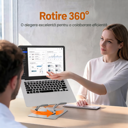Suport Laptop 11-17 inch, Rotativ 360°, Reglabil, Pliabil, 5 kg [3]