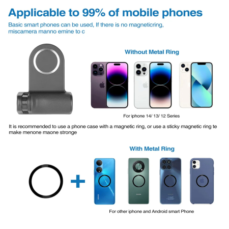 Suport magnetic telefon pentru captura poze AdyMel®, camgrip, cu conectatre bluetooth, telecomanda detasabila, snap, grip, universal, selfie stick, negru [1]