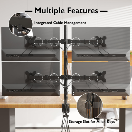 AM214 - Suport pentru 4 monitoare Bontec® 13-27 inch [3]