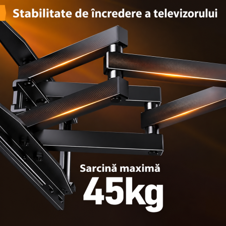 Suport TV Perlegear® 26–65 inch – perete, VESA, RGB, pana la 45 kg, negru. [3]