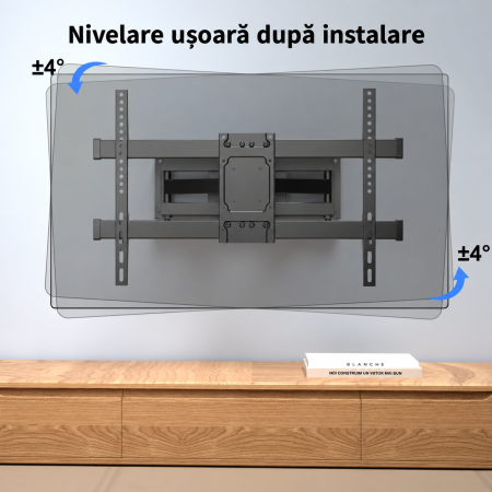 Suport TV Suptek® Premium – perete, 32–84 inch, VESA, inclinare si rotire, pana la 60 kg, negru. [3]