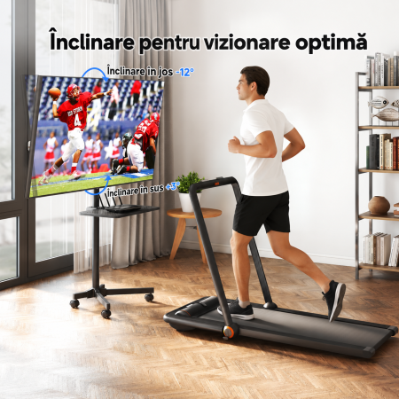 AM273 - Suport pentru televizor, stand TV 21-60 inch cu roti 360°, suporta greutate pana la 35 kg, VESA pana la 400 x 400 mm, inaltime ajustabila, bucatarie, living, dormitor, sala de sedinte, multifu [5]