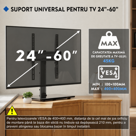 Suport TV pentru comoda Bontec® 24-60 inch [2]