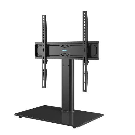 Produse EmagMarketplace - Suport TV cu stand Bontec® pentru televizor plat si curbat 24-60 inch, suporta greutate pana la 45 kg, VESA pana la 400 x 400 mm, masa, birou, comoda, inaltime ajustabila, prinderi din otel, multifunc