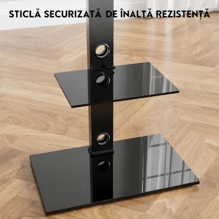 Suport TV cu stand Bontec® pentru televizor plat si curbat 30–70 inch, 40 kg, VESA 600x400, inaltime ajustabila, multifunctional. [5]