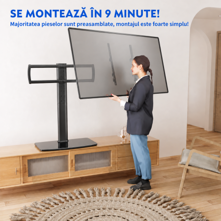 Suport TV de Masa 40-86 inch, Rotire 110°, 60 kg, VESA 600x400 [5]