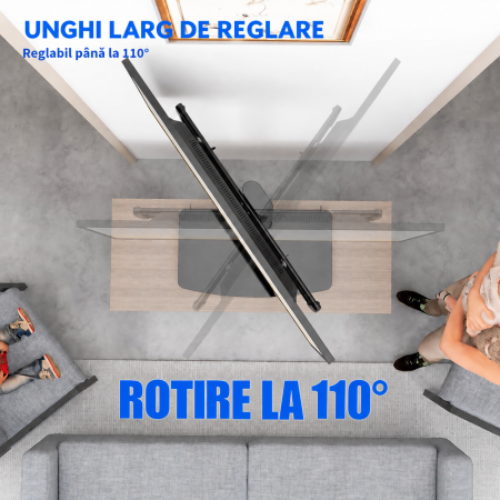Suport TV de Masa 40-86 inch, Rotire 110°, 60 kg, VESA 600x400 [3]