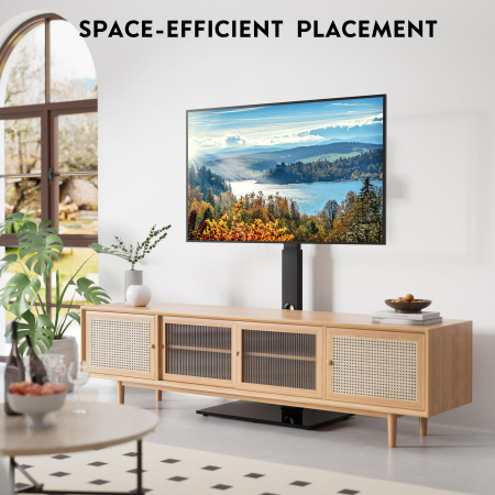 Suport TV pentru televizor 30-70 inch Bontec®, plat si curbat, cu sticla securizata, suporta greutate pana la 40 kg, VESA pana la 600 x 400 mm, brat pivotant, inaltime ajustabila, prinderi din otel, multifunctional [7]