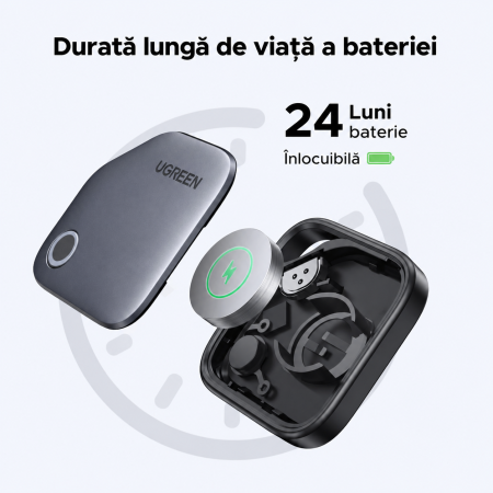 Tracker AirTag Bluetooth UGREEN® FineTrack compatibil Apple Find My (iOS), Set 4 buc, localizator obiecte cu baterie inlocuibila 2 ani, certificat Apple MFi [7]